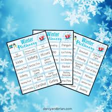 printable winter pictionary word list