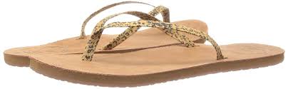 Reef Leather Uptown Leopard Womens Thong Sandals Shoes Reef