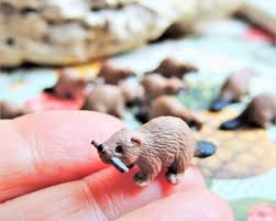 Miniature Beaver Animals Figures Soft