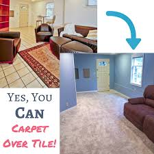 yes you can carpet over tile floor