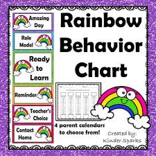 Rainbow Behavior Chart Worksheets Teaching Resources Tpt