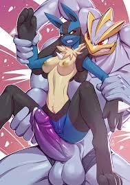 alanscampos, lucario, machamp, creatures (company), game freak, nintendo,  pokemon, absurdres, highres, 1boy, 1girl, angry, breasts, clenched teeth,  erection, eyelashes, fur trim, furry, gen 1 pokemon, gen 4 pokemon, huge  penis, imminent penetration,
