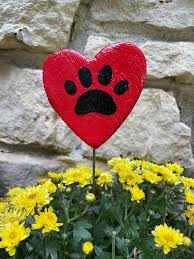 Red Heart Pet Memorial Garden Stake Cat