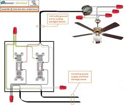 wiring a ceiling fan with two switches