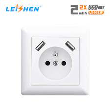 French Usb Wall Socket Panel With Dual