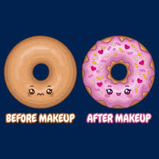 funny donut before and after makeup