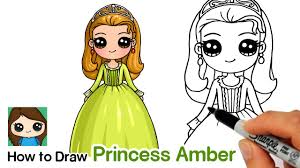 Download or print the image below. How To Draw Princess Amber Sofia The First Youtube