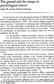 psychological science1 allport 1962