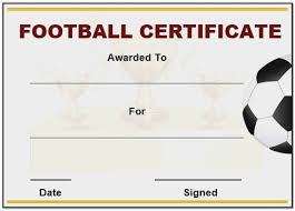 Football Certificate Template Football Certificates Of