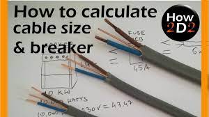 cable size circuit breaker size how
