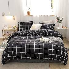 bedbay black grid checd bedding