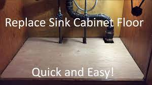 replace sink cabinet floor you