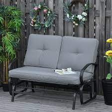 Outsunny Patio Glider Bench With Padded