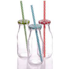 Milk Bottles With Straw The Picnic Pantry