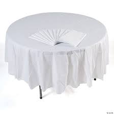 12ct bulk white round plastic tablecloths