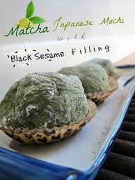 matcha anese mochi with black sesame