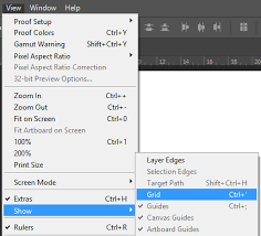 Arahkan mouse ke menu view. Cara Menampilkan Grid Di Adobe Photoshop