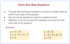 Solving One Step Equations Solutions