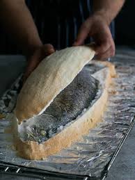 whole baked fish in salt crust with