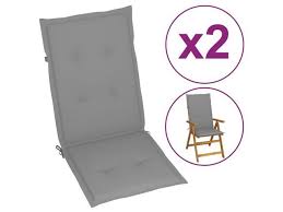 Vidaxl 2x Garden Chair Cushions Gray