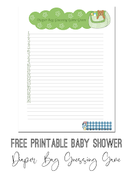 free printable diaper bag guessing game