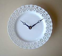 Small Lacy White Wall Clock Porcelain