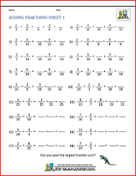 Here you will find a wide range of 5th grade fraction worksheets which will help your child to learn to add and subtract fractions with unlike if you want to use our free fraction calculator to do the work for you then use the link below. Adding Subtracting Fractions Worksheets
