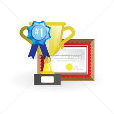 School Award Trophy And Certificate Vector Image 1411365