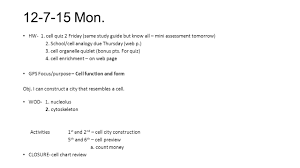 Week 17 Lesson Plans Cell Functions And Form Mon Hw 1