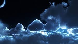 night sky clouds moon dark nature