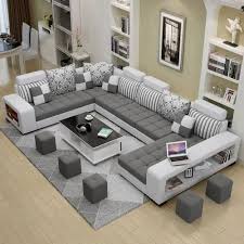 modern brown u shaped living room sofa