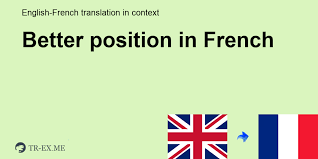 Learn about the best labor and birthing positions to get baby in the right position for birth and help you stay as comfortable as possible through delivery. Better Position In French Translation Examples Of Use Better Position In A Sentence In English