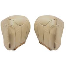 Bottom Leather Seat Cushion Cover Beige