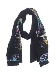 Details About Ed Hardy Women Black Scarf One Size