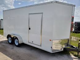 tall enclosed trailers 7x16 white 7ft