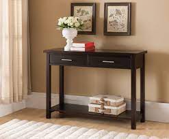 simon espresso wood console table with