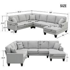 7 Seater U Shape Sectional Sofa Set