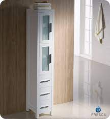 fresca torino tall bathroom linen side cabinet white