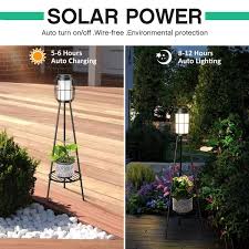 Iron Solar Floor Lamps Outdoor