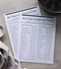 air fryer cook times chart printable