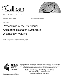 Proceedings Of The 7th Annual Acquisition Research Symposium