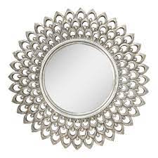 Silver Colored Plastic Round Large Mirror