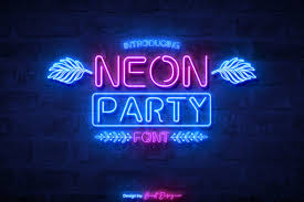 neon party font by beast designer