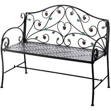 thingz country apple metal patio bench