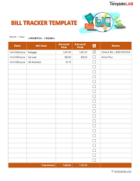 bill pay checklists bill calendars