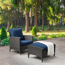 Corliving Rattan Chair And Stool Patio