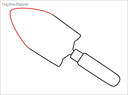 How To Draw A Garden Trowel Step By