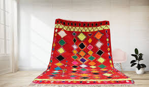 red berber rug azilal rug colorful