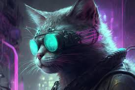 Cyberpunk Cat Wallpaper Ai Generated