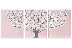Pink And Gray Nursery Wall Art Tree For